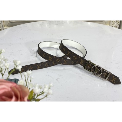 Louis Vuitton M0318U Dauphine 25mm Reversible belt in Monogram White With Silver Buckle Louis Vuitton M0318U Dauphine 25mm Reversible belt in Monogram White With Silver Buckle