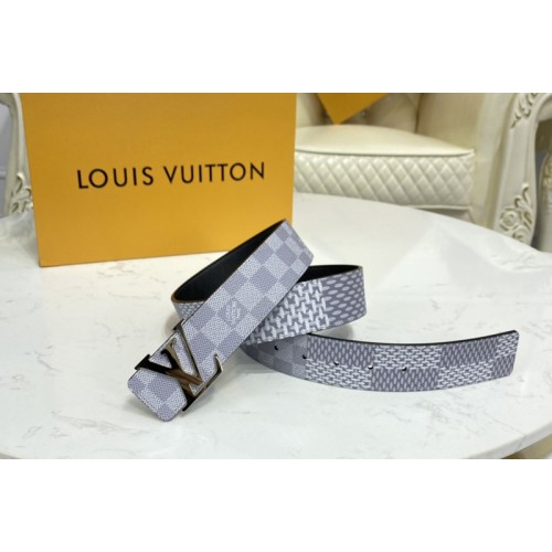 Louis Vuitton M0342V Initiales 40mm reversible belt in Antarctica Silver Black Damier Graphite canvas With Silver Buckle Louis Vuitton M0342V Initiales 40mm reversible belt in Antarctica Silver Black Damier Graphite canvas With Silver Buckle