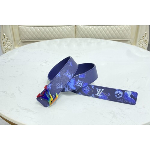 Louis Vuitton M0359V Shape 40mm reversible belt in Navy Blue Monogram canvas With Multicolor Buckle Louis Vuitton M0359V Shape 40mm reversible belt in Navy Blue Monogram canvas With Multicolor Buckle