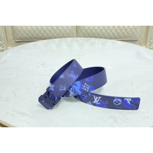 Louis Vuitton M0359V Shape 40mm reversible belt in Navy Blue Monogram canvas With Navy Blue Buckle Louis Vuitton M0359V Shape 40mm reversible belt in Navy Blue Monogram canvas With Navy Blue Buckle