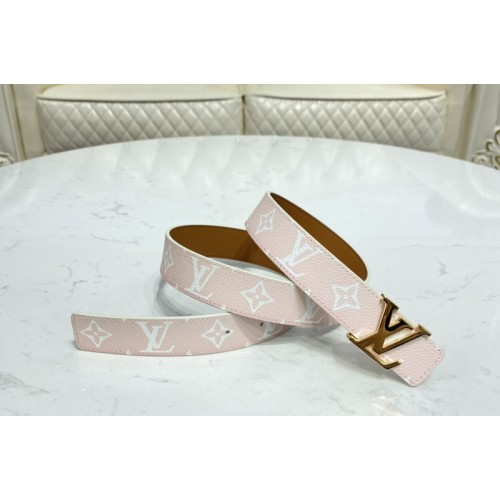 Louis Vuitton M0364V Initiales 30mm reversible belt in Pink Allover Monogram Louis Vuitton M0364V Initiales 30mm reversible belt in Pink Allover Monogram