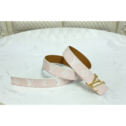 Louis Vuitton M0364V Initiales 30mm reversible belt in Pink Allover Monogram Louis Vuitton M0364V Initiales 30mm reversible belt in Pink Allover Monogram