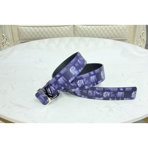 Louis Vuitton M0378V Initiales 40mm reversible belt in Navy Blue Damier Salt canvas