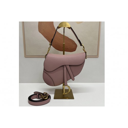Dior M0455 Saddle bag With Strap in Pink Goatskin Leather
