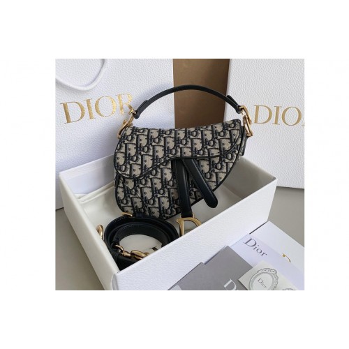 Dior M0456 Mini Saddle bag With Strap in Blue Dior Oblique Jacquard Dior M0456 Mini Saddle bag With Strap in Blue Dior Oblique Jacquard