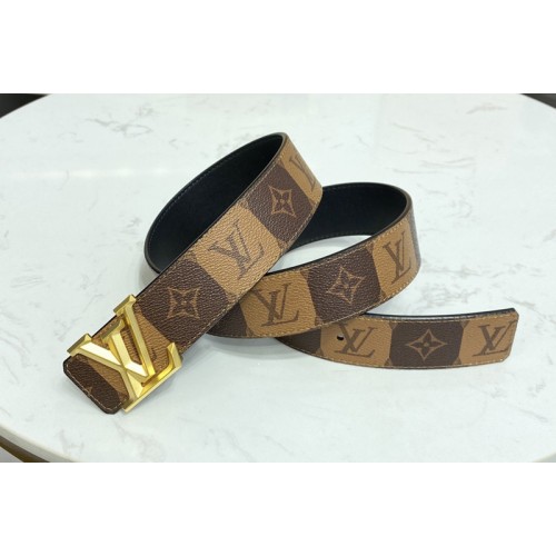 Louis Vuitton M0470V Pyramide Stripes 40mm reversible belt in Monogram Canvas Calf leather Louis Vuitton M0470V Pyramide Stripes 40mm reversible belt in Monogram Canvas Calf leather
