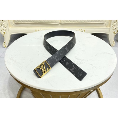 Louis Vuitton M0471V Pyramide Frame 40mm reversible belt in Monogram Eclipse canvas calf leather With Gold Buckle Louis Vuitton M0471V Pyramide Frame 40mm reversible belt in Monogram Eclipse canvas calf leather With Gold Buckle