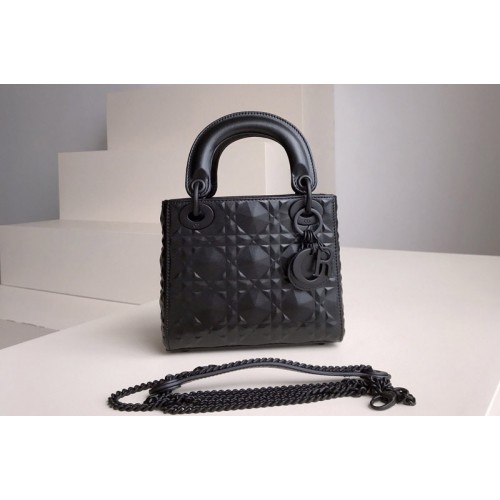 Dior M0505 Mini Lady Dior bag Black Cannage Calfskin with Diamond Motif Dior M0505 Mini Lady Dior bag Black Cannage Calfskin with Diamond Motif