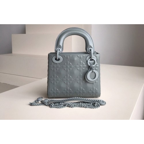 Dior M0505 Mini Lady Dior bag Gray Cannage Calfskin with Diamond Motif Dior M0505 Mini Lady Dior bag Gray Cannage Calfskin with Diamond Motif