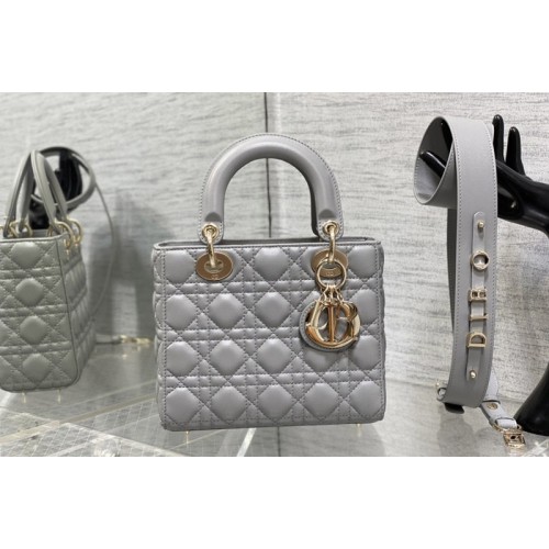 Dior M0538 Christian Dior Small Lady Dior My ABCDior bag in Gray Cannage Lambskin