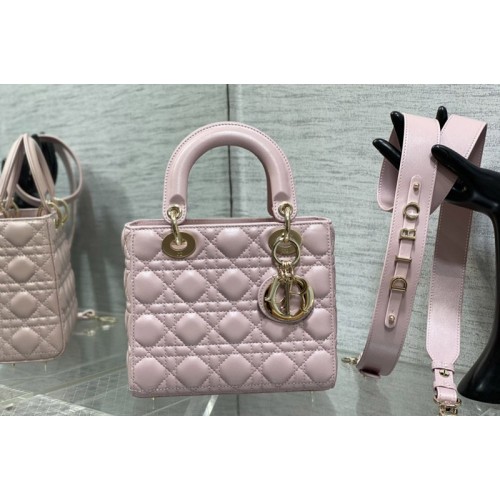 Dior M0538 Christian Dior Small Lady Dior My ABCDior bag in Pink Cannage Lambskin Dior M0538 Christian Dior Small Lady Dior My ABCDior bag in Pink Cannage Lambskin