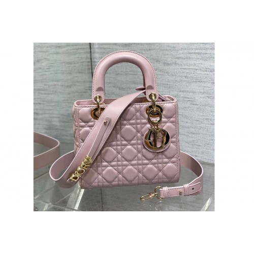 Dior M0538 Christian Dior Small Lady Dior My ABCDior bag in Pink Cannage Lambskin Dior M0538 Christian Dior Small Lady Dior My ABCDior bag in Pink Cannage Lambskin