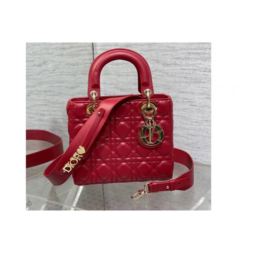 Dior M0538 Christian Dior Small Lady Dior My ABCDior bag in Red Cannage Lambskin Dior M0538 Christian Dior Small Lady Dior My ABCDior bag in Red Cannage Lambskin
