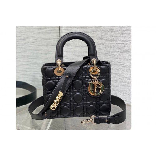 Dior M0538 Christian Dior Small Lady Dior My ABCDior bag in Black Cannage Lambskin With Gold Dior M0538 Christian Dior Small Lady Dior My ABCDior bag in Black Cannage Lambskin With Gold