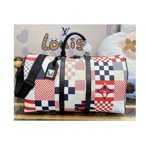 Louis Vuitton M11674 Keepall Bandouliere 50 bag in Damier Flags canvas