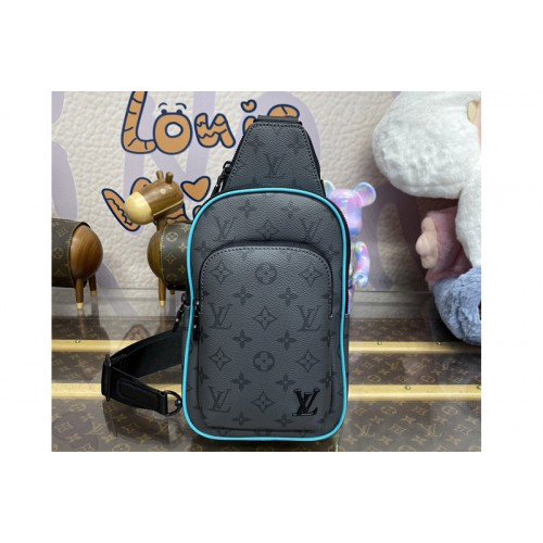 Louis Vuitton M11703 Avenue Slingbag PM bag in Turquoise Monogram Eclipse Reverse canvas