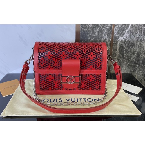 Louis Vuitton M20590 Dauphine MM handbag on Red Patent calfskin