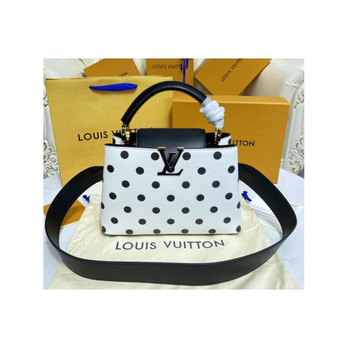 Louis Vuitton M20373 Capucines BB handbag on Black White Taurillon Calfskin leather