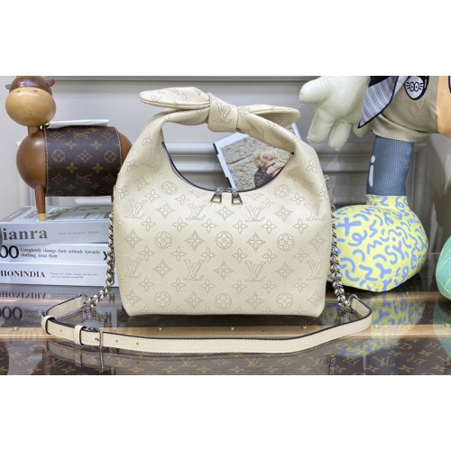 Louis Vuitton M20700 Why Knot PM handbag in Cream Beige Mahina calf leather