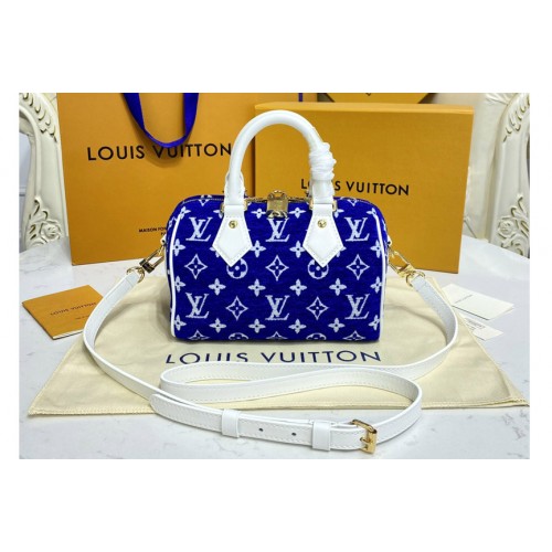 Louis Vuitton M20751 Speedy bandouliere 20 bag in Blue Monogram jacquard velvet Louis Vuitton M20751 Speedy bandouliere 20 bag in Blue Monogram jacquard velvet