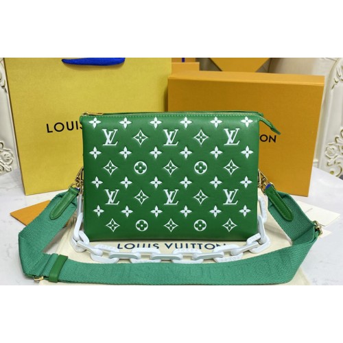 Louis Vuitton M20760 Coussin PM handbag in Green Monogram-embossed puffy lambskin