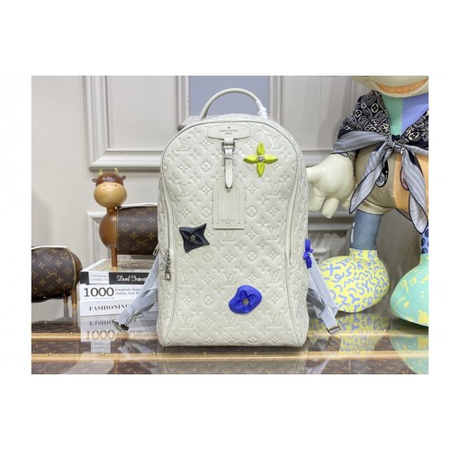 Louis Vuitton M20877 Ellipse Backpack in White Taurillon Monogram embossed cowhide leather