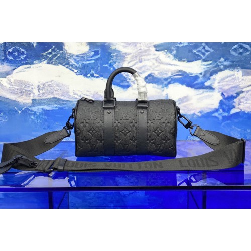 Louis Vuitton M20900 Keepall Bandouliere 25 bag in Black Taurillon Monogram leather