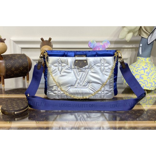 Louis Vuitton M21057 Maxi Multi-Pochette Accessoires bag in Silver Navy Blue Recycled nylon
