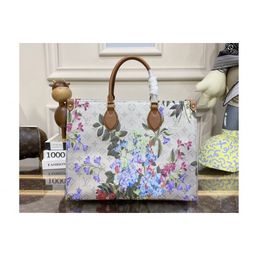 Louis Vuitton M21233 OnTheGo MM tote Bag in Silver Coated canvas