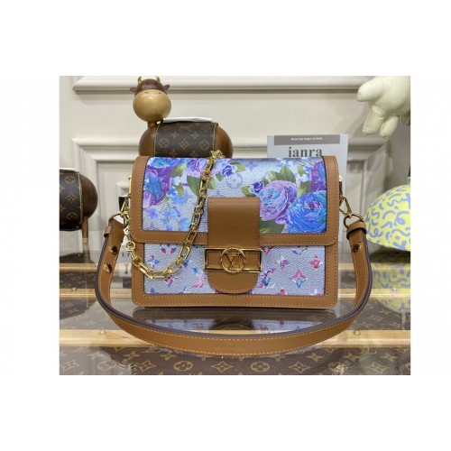 Louis Vuitton M21266 Dauphine MM handbag in Blue Coated canvas