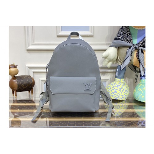 Louis Vuitton M59325 Takeoff Backpack in Grey Aerogram cowhide leather