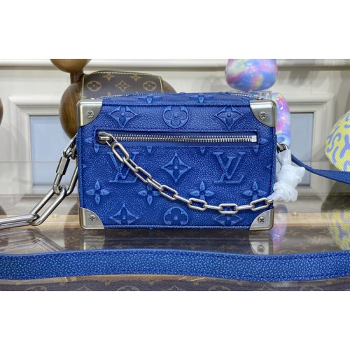 Louis Vuitton M21368 Mini Soft Trunk Bag in Denim Blue Cowhide leather