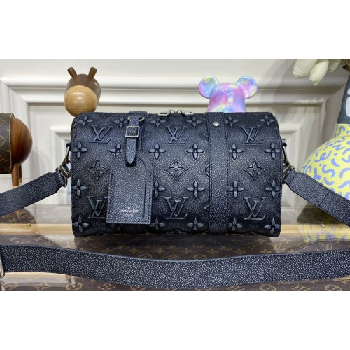 Louis Vuitton M21448 City Keepall Bag in Charcoal Cowhide leather