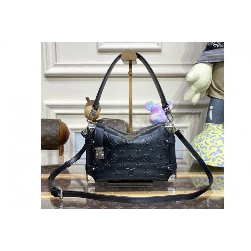 Louis Vuitton M21709 Side Trunk PM handbag in Black calfskin leather Louis Vuitton M21709 Side Trunk PM handbag in Black calfskin leather