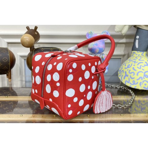 Louis Vuitton M21779 x YK Square Bag in Red Monogram Empreinte Leather Louis Vuitton M21779 x YK Square Bag in Red Monogram Empreinte Leather