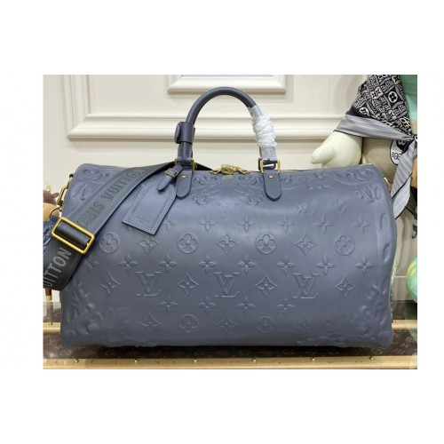 Louis Vuitton M21845 Keepall Bandoulière 50 bag in Gray Calf leather