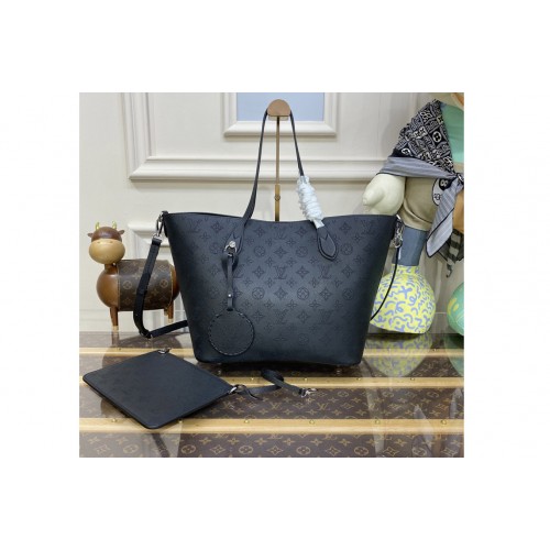 Louis Vuitton M21851 Blossom MM tote bag in Black Mahina perforated calfskin leather