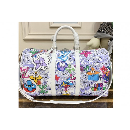 Louis Vuitton M21863 Keepall Bandouliere 50 Bag in Multicolor Monogram Comics coated canvas