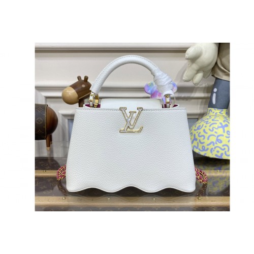 Louis Vuitton M22121 Capucines BB handbag in White Taurillon leather
