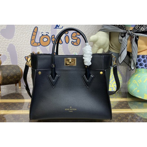 Louis Vuitton M22225 On My Side GM handbag in Black Calf leather and perforated calf leather