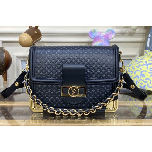 Louis Vuitton M22276 Dauphine MM handbag in Black Calfskin