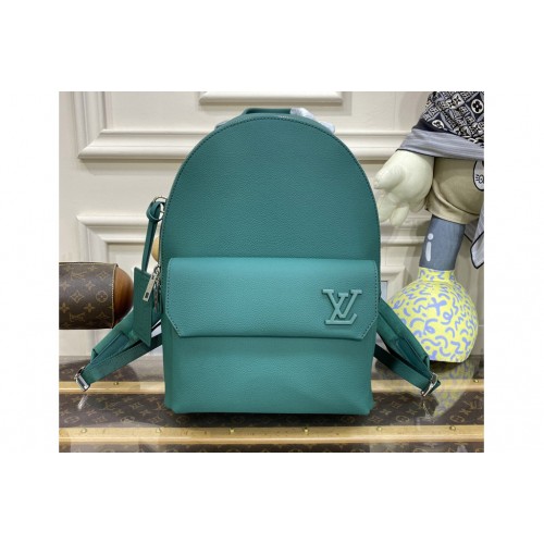 Louis Vuitton M23735 Takeoff Backpack in Atlantic Blue grained cowhide leather