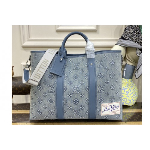 Louis Vuitton M22537 Week-End Tote bag In Monogram Washed Denim canvas Louis Vuitton M22537 Week-End Tote bag In Monogram Washed Denim canvas