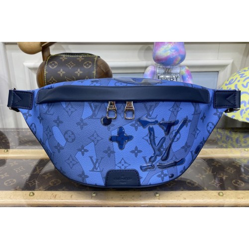 Louis Vuitton M22576 Discovery Bumbag Bag in Abyss Blue Monogram Aquagarden coated canvas