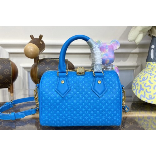 Louis Vuitton M22596 Speedy Bandouliere 20 Bag in Blue Calfskin