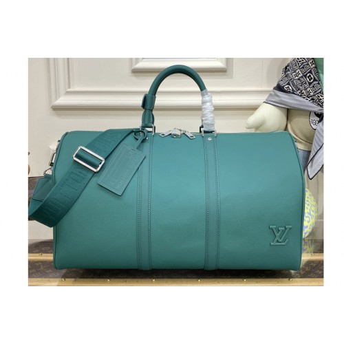 Louis Vuitton M22609 Keepall Bandoulière 50 Bag in Green Cowhide leather