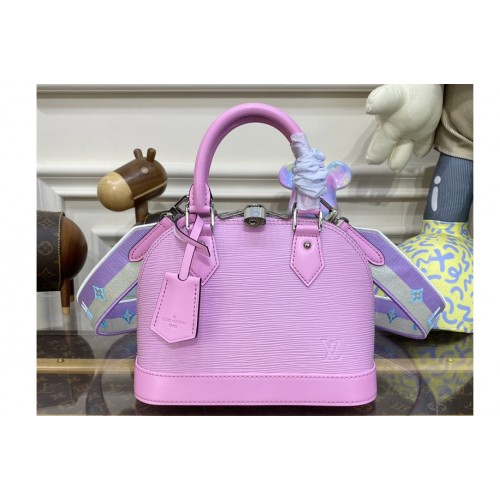 Louis Vuitton M22642 Alma BB handbag in Lilas Provence Lilac Epi leather
