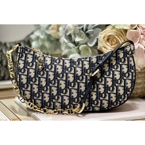 Dior M22626 CD Lounge bag in Blue Dior Oblique Jacquard