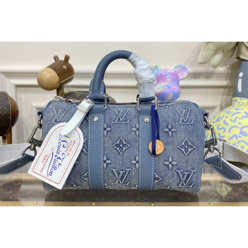 Louis Vuitton M22762 Keepall Bandoulière 25 bag in Monogram Washed Denim canvas Louis Vuitton M22762 Keepall Bandoulière 25 bag in Monogram Washed Denim canvas
