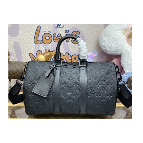 Louis Vuitton M22765 Keepall Bandouliere 35 bag in Embossed Taurillon Monogram cowhide leather